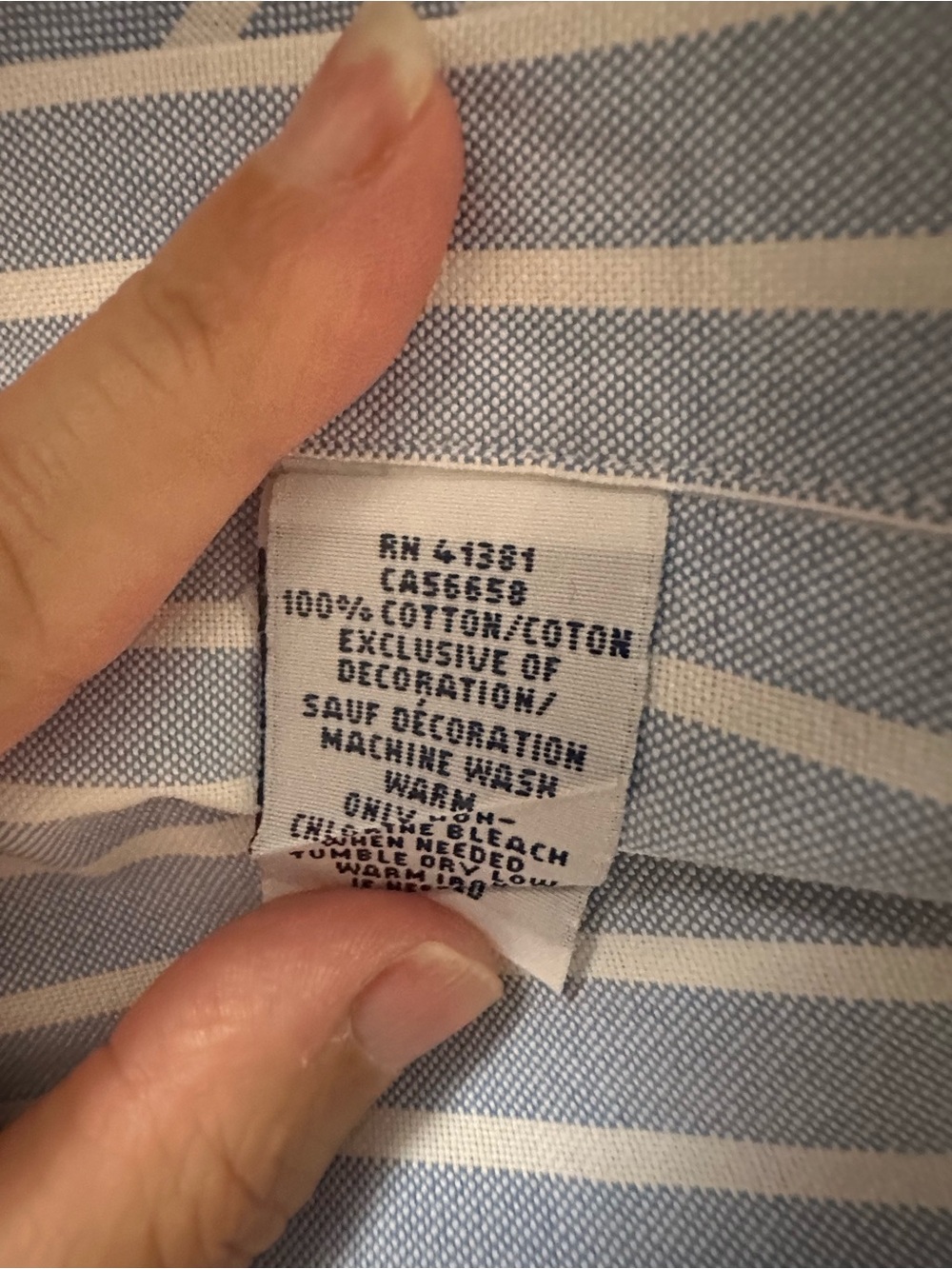 Ralph Lauren Men’s Blue and White Striped Oxford Shirt - Picture 5 of 7